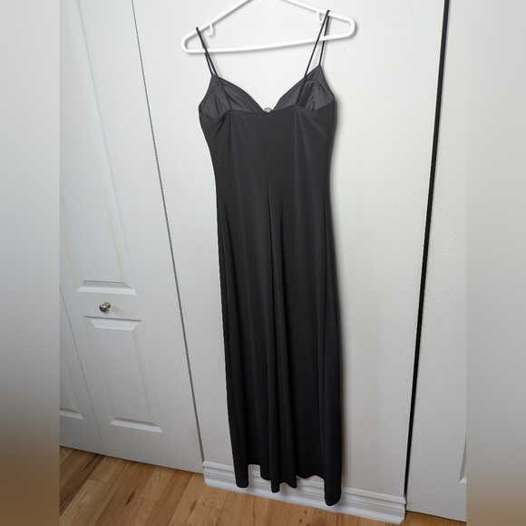 VINTAGE 90-00 JUMP Festive Maxi Women Dress Size 5-6 Black Stretch Made In USA - Picture 13 of 16